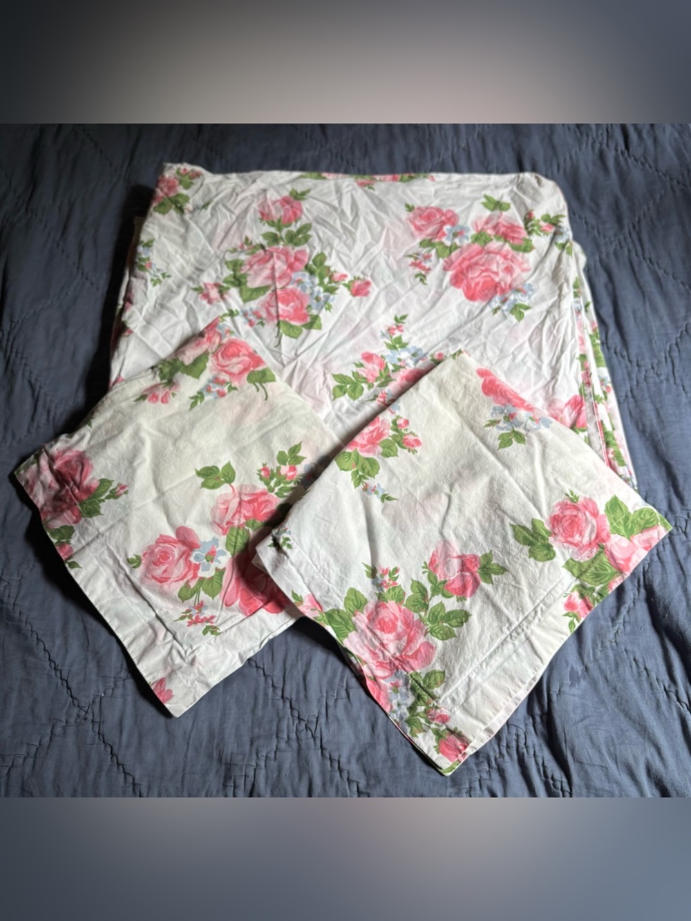 The Land of Nod Classic Rose Duvet Cover Full/Double 89x82” & 2 Shams ShabbyChic